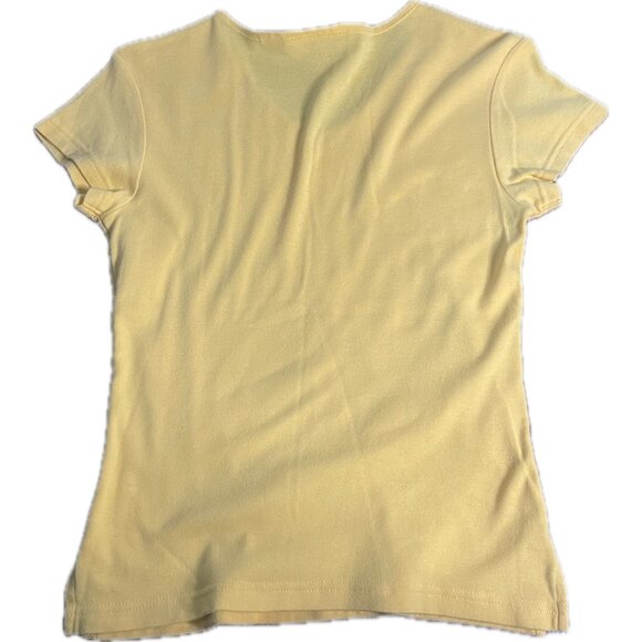 Aeropostale Womens Yellow V-Neck Tshirt Size Medium Vintage Short Sleeves - Picture 3 of 13